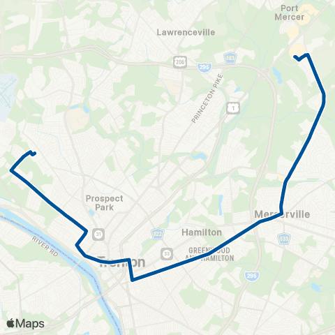 NJ Transit Ewing-Quaker Bridge Mall map