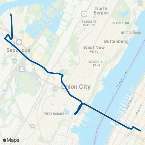 NJ Transit Secaucus - New York map