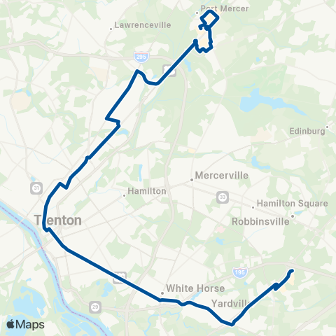 NJ Transit Mercer Mall-Yardville - Hamilton Marketplace map