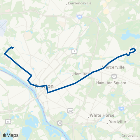 NJ Transit Ewing - Mercer County College map