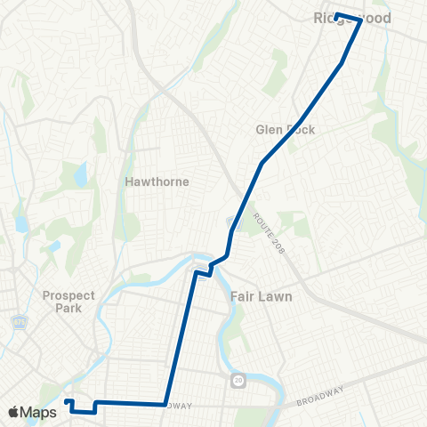 NJ Transit Ridgewood - Paterson map
