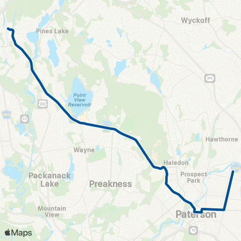 NJ Transit Paterson - Wayne map