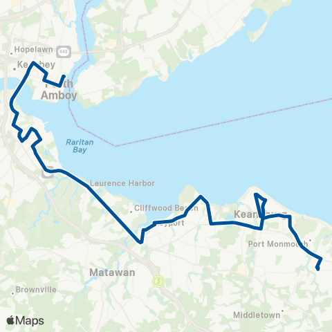 NJ Transit Campbell s Junction - Perth Amboy map