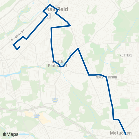 NJ Transit Piscataway-Plainfield-Metuchen-Middlesex Mall map