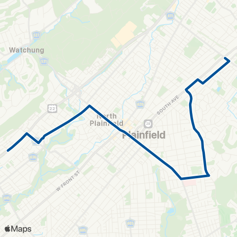 NJ Transit Plainfield - North Plainfield map