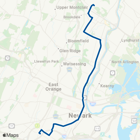 NJ Transit Broad Street - Clinton Avenue map