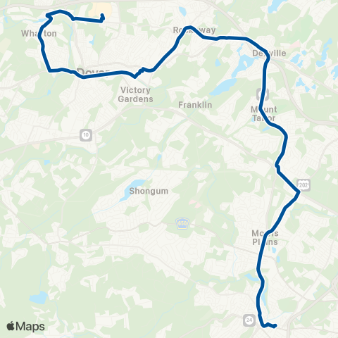 NJ Transit Morristown - Dover - Rockaway map