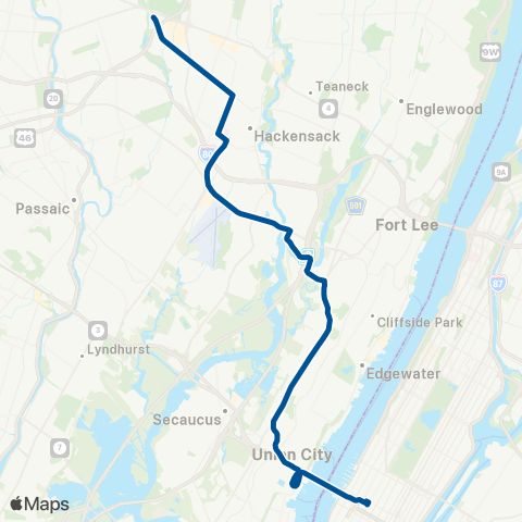 NJ Transit Maywood - New York map