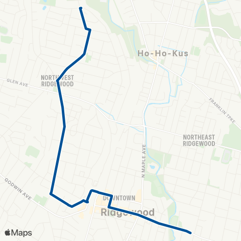 NJ Transit Ridgewood - Paramus Seasonal map