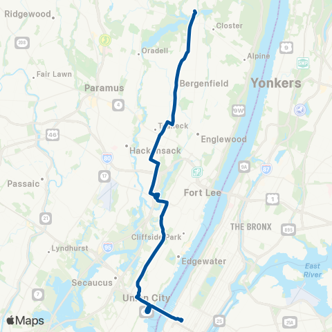 NJ Transit Harrington Park - Dumont - New York map