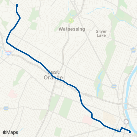 NJ Transit Main Street map