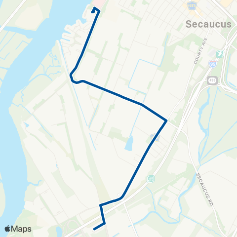 NJ Transit Harmon Cove-Secaucus Junction map