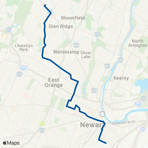 NJ Transit Market Street map