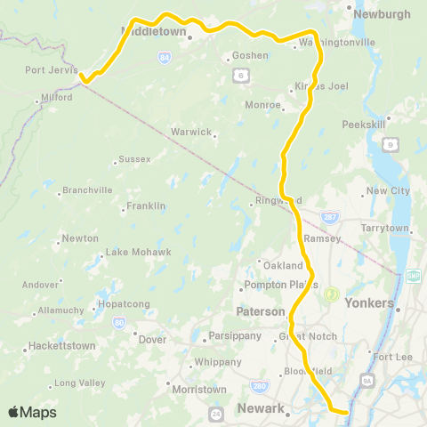 NJ Transit Main Line map