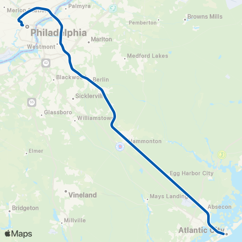 NJ Transit Atlantic City Line map