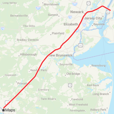 NJ Transit Northeast Corridor map