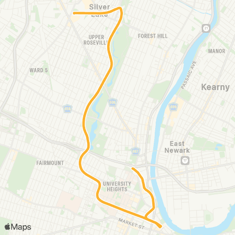 NJ Transit Newark Light Rail map