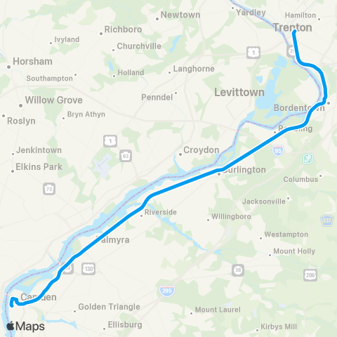 NJ Transit River Line map