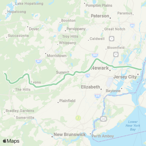 NJ Transit Gladstone Branch map