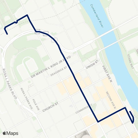 WeGo Public Transit Star Downtown Shuttle map