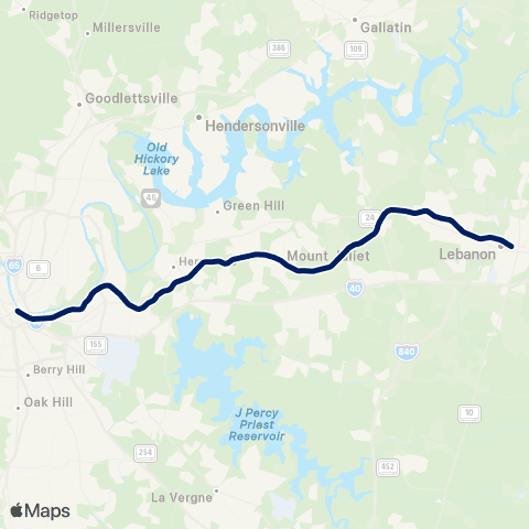 WeGo Public Transit Music City Star map