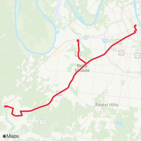 WeGo Public Transit West End map
