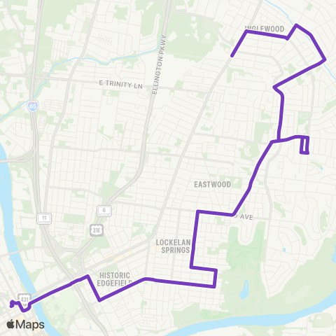 WeGo Public Transit Shelby map