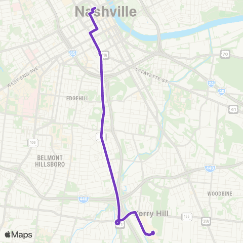 WeGo Public Transit 8th Avenue South map