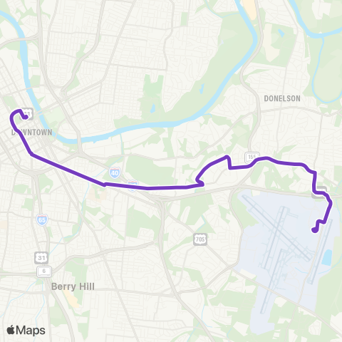 WeGo Public Transit Airport map