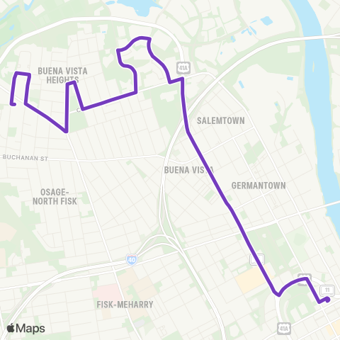 WeGo Public Transit St. Cecilia - Cumberland map