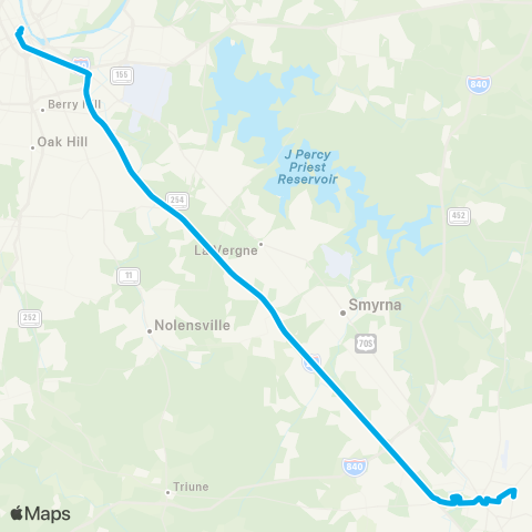 WeGo Public Transit Murfreesboro map