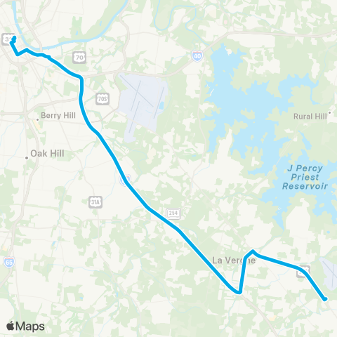 WeGo Public Transit Smyrna - La Vergne map