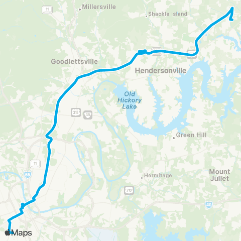 WeGo Public Transit Gallatin - Hendersonville map