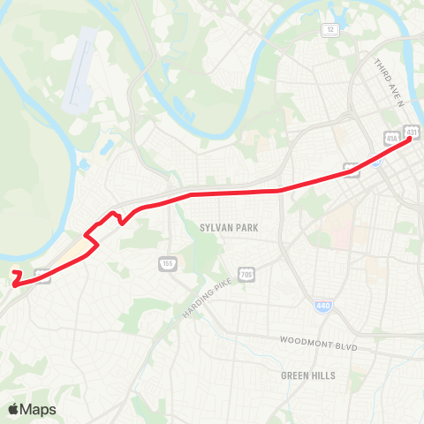 WeGo Public Transit Charlotte Pike map