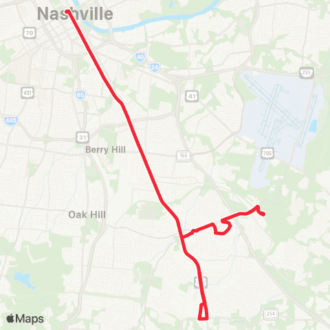 WeGo Public Transit Nolensville Pike map