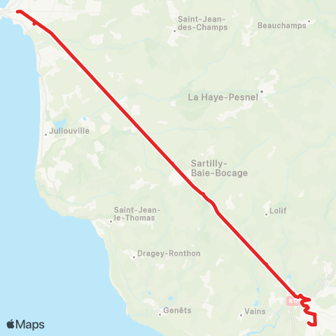 Nomad Car Région Avranches <> Granville map