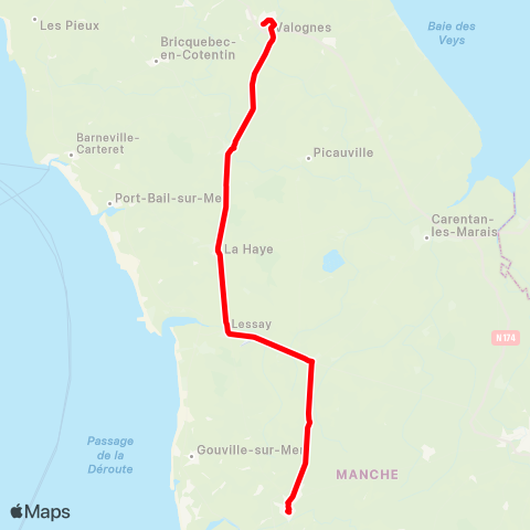 Nomad Car Région Valognes <> Coutances map