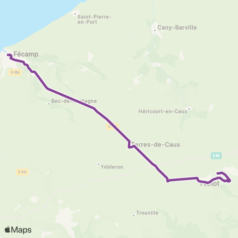 Nomad Car Région Fécamp <> Toussaint <> Yvetot map