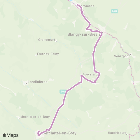 Nomad Car Région Gamaches <> Neufchâtel-en-Bray map