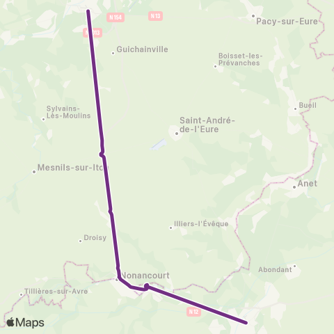 Nomad Car Région Évreux <> Dreux map