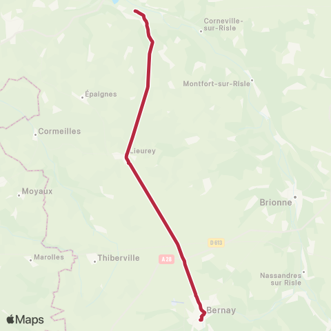 Nomad Car Région Pont-Audemer <> Bernay map