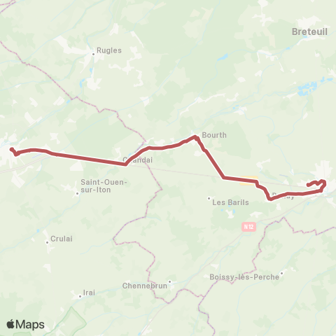 Nomad Car Région Verneuil-sur-Avre <> l'Aigle map