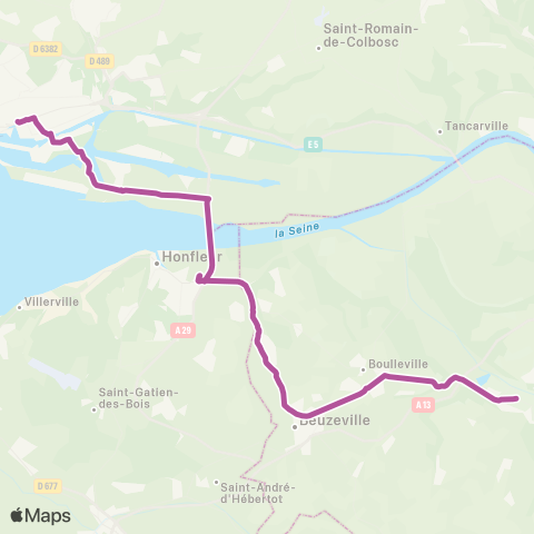 Nomad Car Région Pont-Audemer <> le Havre map