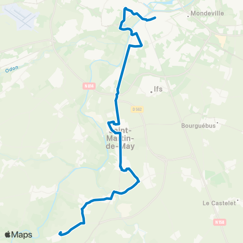 Nomad Car Région Mutrécy <> Caen map