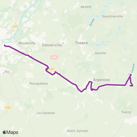 Nomad Car Région Méry-Corbon <> Caen map