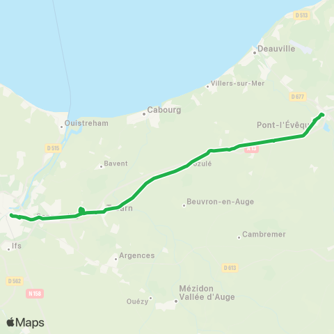 Nomad Car Région Pont-l'Évêque <> Caen map