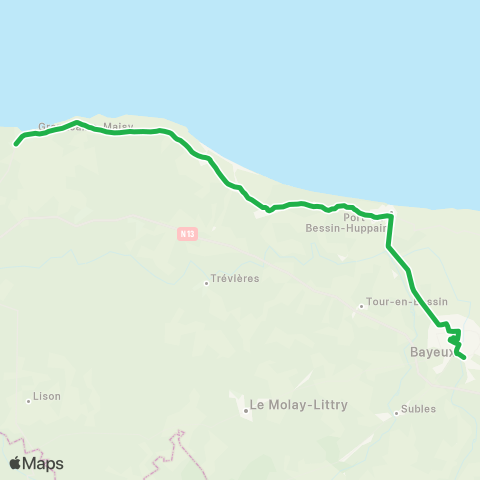 Nomad Car Région Grandcamp-Maisy <> Bayeux map