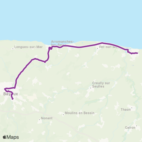 Nomad Car Région Courseulles-sur-Mer <> Bayeux map