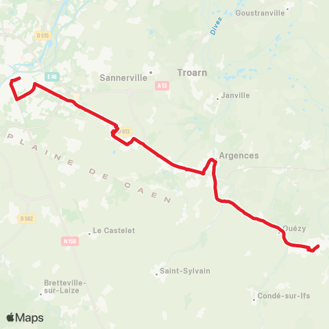 Nomad Car Région Mézidon-Canon <> Méry-Corbon <> Conteville <> Caen map