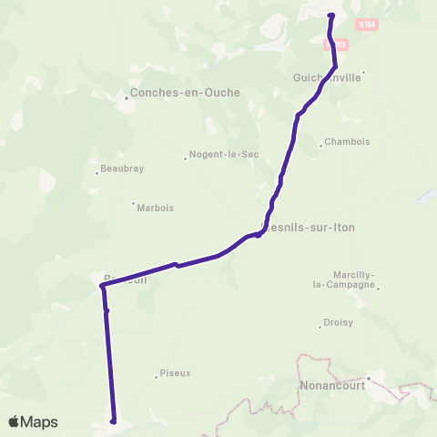 Nomad Car Région Rouen <> Évreux <> Verneuil-sur-Avre map